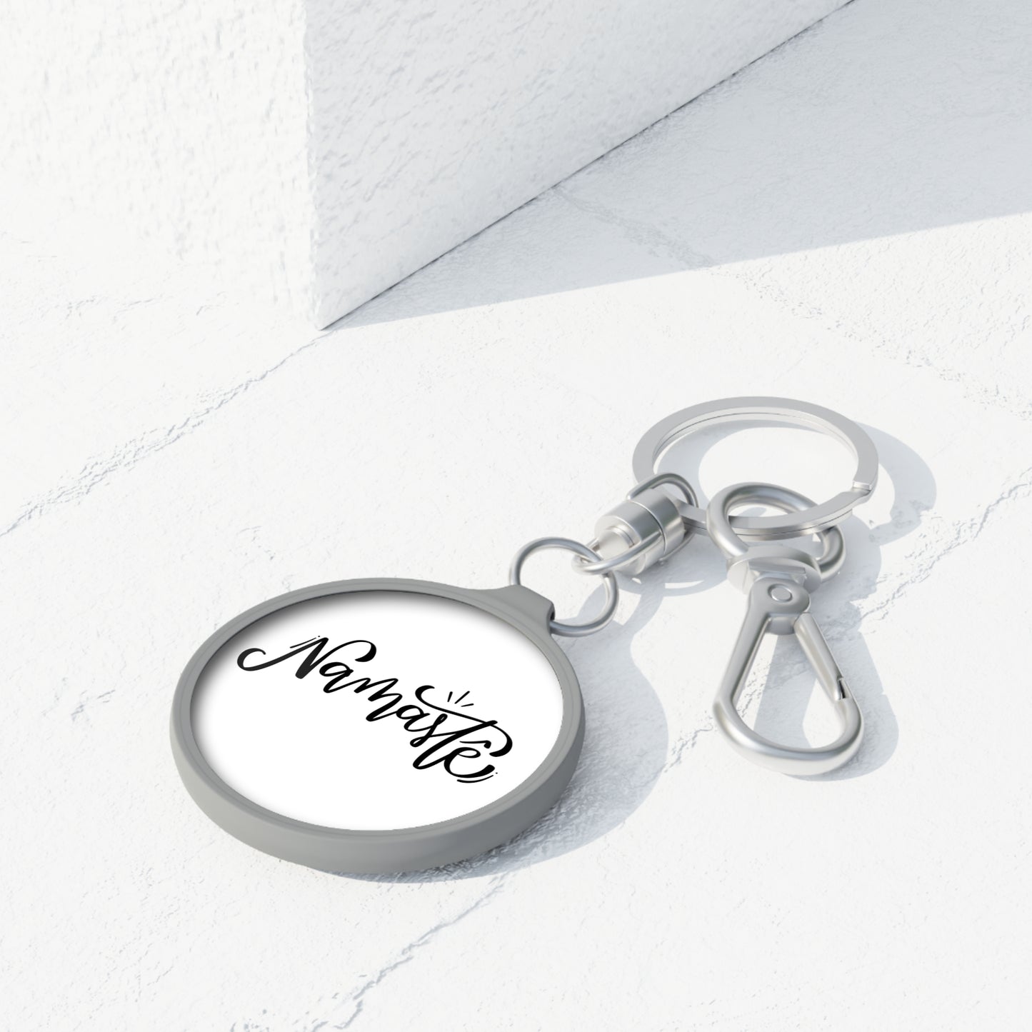 NAMASTE - YOGA BEGRÜßUNG SPRUCH • Edler Luxus Schlüsselanhänger mit Karabiner für Frauen & Männer
