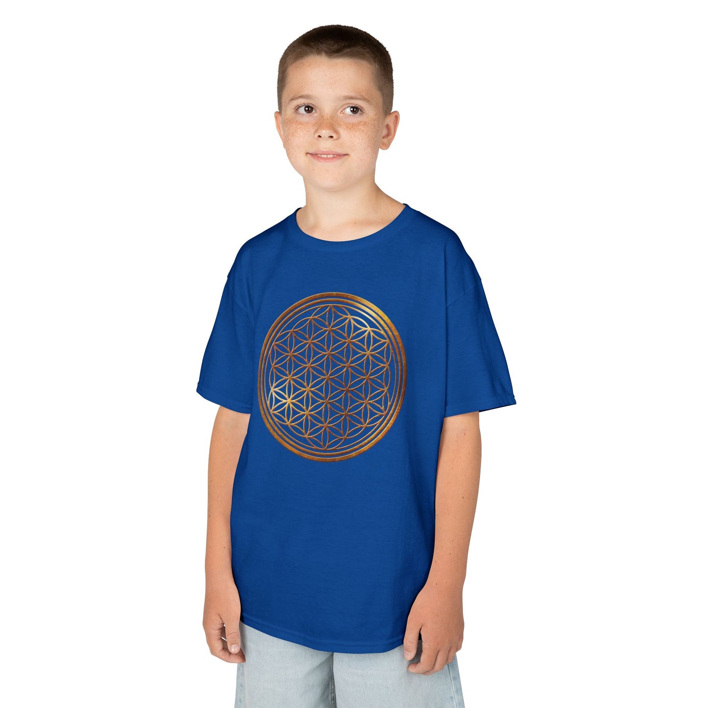 BLUME DES LEBENS • Kinder Oversize T-Shirt für Mädchen & Jungen (7–16 Jahre) • BIO Baumwolle 🌿