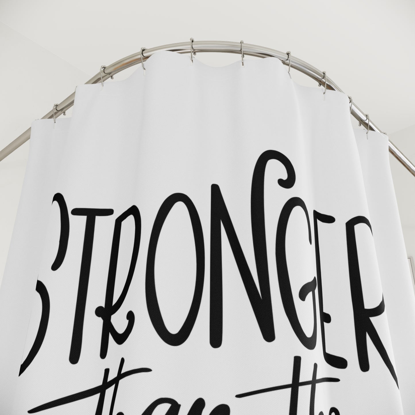 STRONGER THAN THE STORM - MOTIVATION • Duschvorhang 180x200 cm Weiss