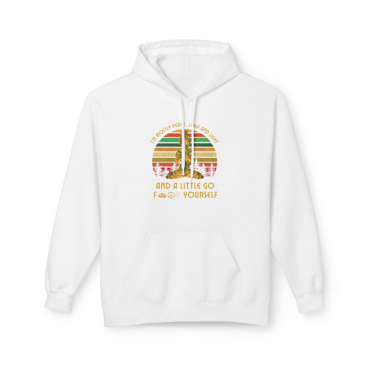 MOSTLY PEACE LOVE & LIGHT • Lustiger Spruch Yoga Humor • Hoodie für Damen & Herren Kuschelpullover • Baumwolle 🌿