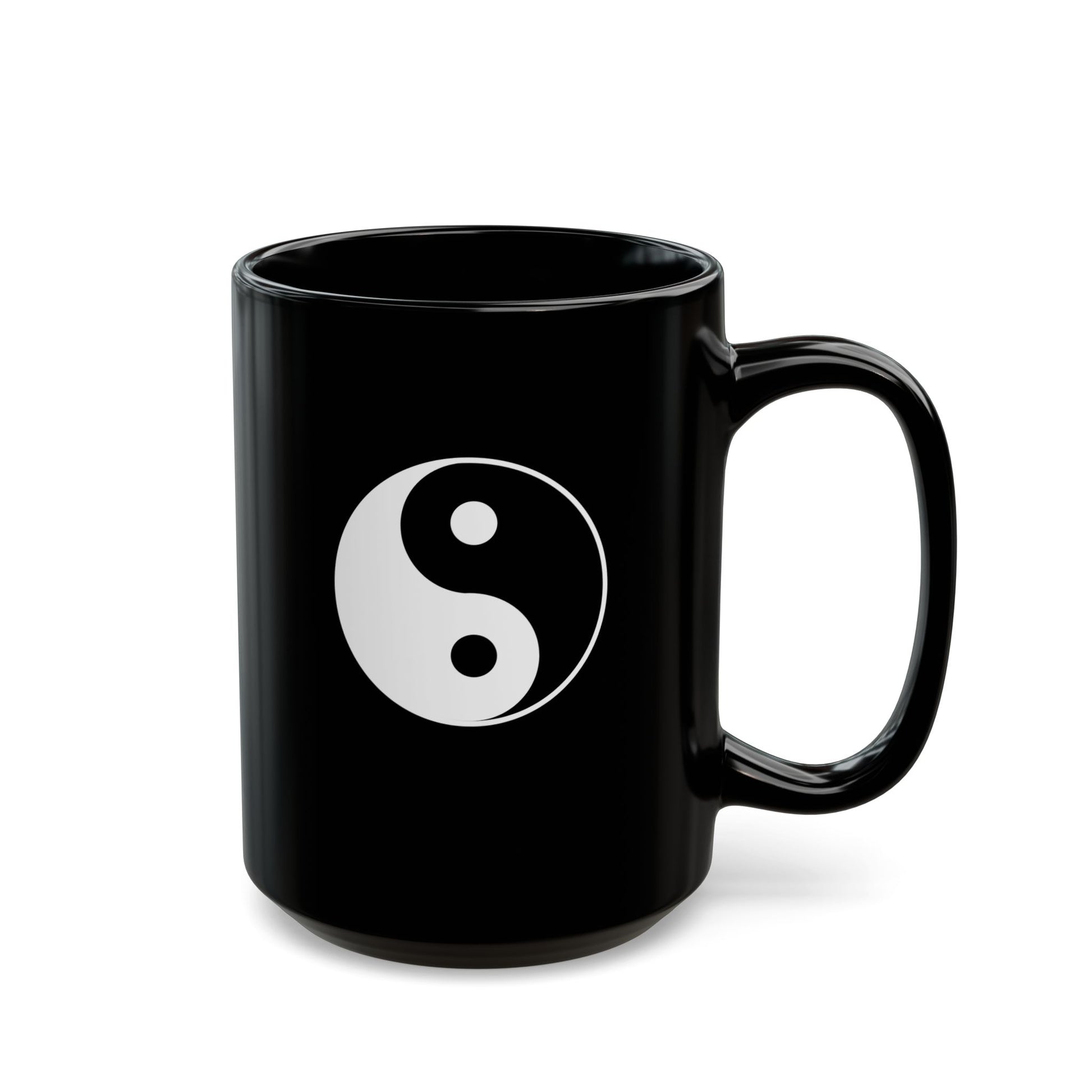 YING YANG • Spirituelles Motiv • 440ml XXL Kaffeebecher Schwarz - YOGA SANTA