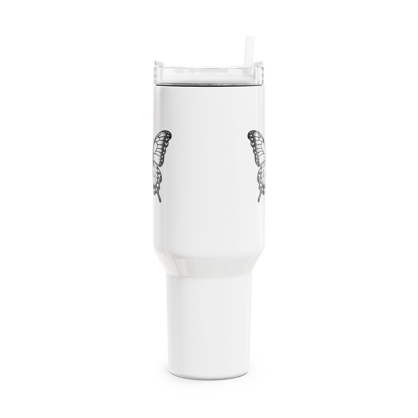 SCHMETTERLING CLIPART BILDCHEN • Tumbler mit Henkel & Strohhalm • XXL Reisebecher 1,2L