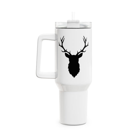 HIRSCH REH RENTIER WALDTIER JAGDMOTIV • Tumbler mit Henkel & Strohhalm • XXL Reisebecher 1,2L