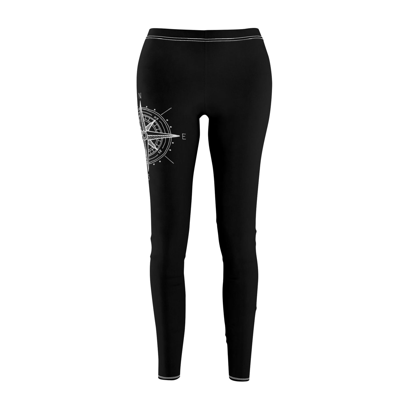 KOMPASS SYMBOL ZEICHEN NAVIGATION HIMMELSRICHTUNGEN • Für Camper, Wanderer, Reisende, Weltenbummler • Damen Schwarz • Beste Jogging Leggings für Sport & Freizeit