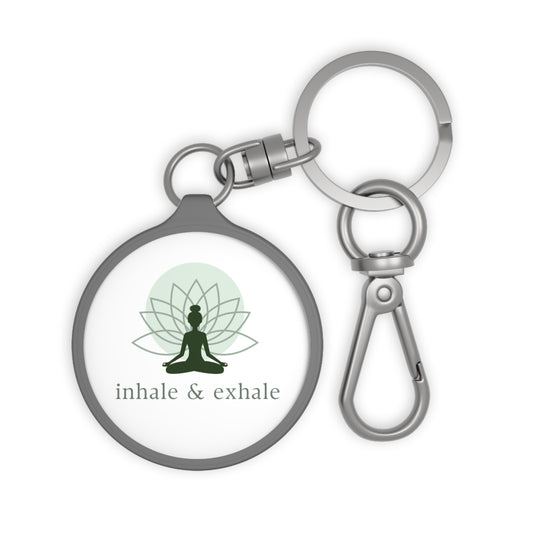 INHALE EXHALE - YOGA MEDITATION SPRUCH • Edler Luxus Schlüsselanhänger mit Karabiner für Frauen & Männer