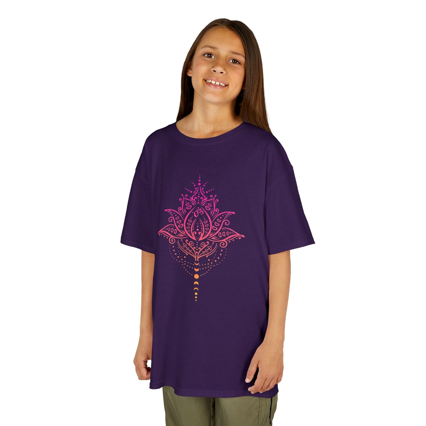 LOTUSBLUME MONDPHASEN, Lotusblüte MOND MOTIV pink rosa • Oversize Kinder T-Shirt Mädchen Jungen • BIO Baumwolle 🌿