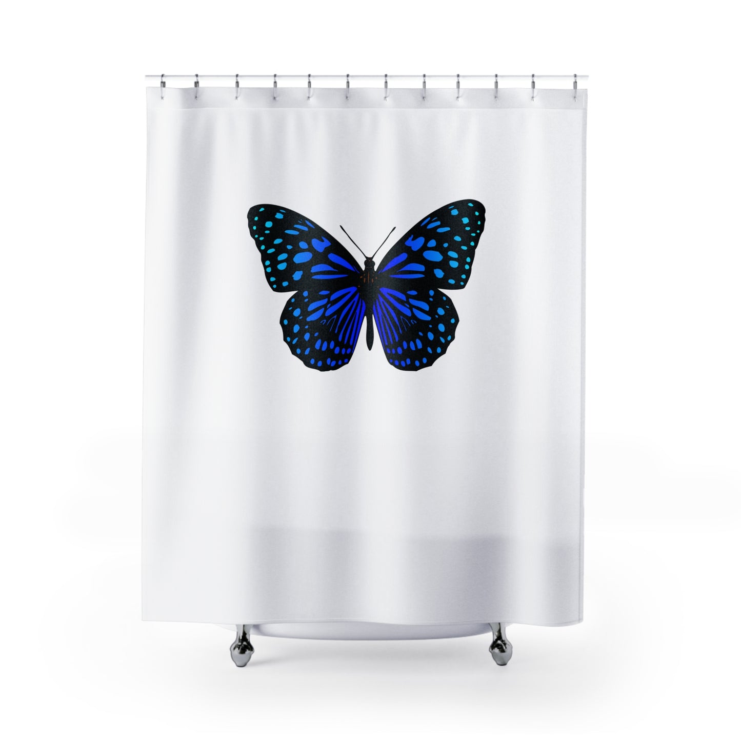 SCHMETTERLING BLAU FALTER CLIPART • Hochwertiger, Schöner Duschvorhang 180x200 cm Weiss
