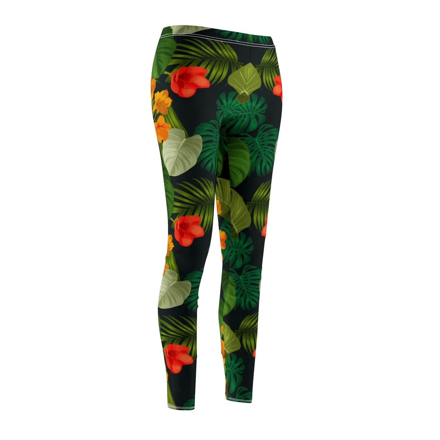 BLUMENPRINT HAWAII BLUMENMUSTER DSCHUNGEL EXOTISCHE PFLANZEN • Bunte Damen Leggins Dschungelmuster • Beste Leggings für Sport & Freizeit