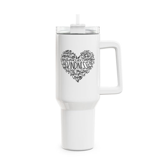 KINDNESS HERZ LIEBESBOTSCHAFT LOVE BEWEIS • Tumbler mit Henkel & Strohhalm • XXL Reisebecher 1,2L