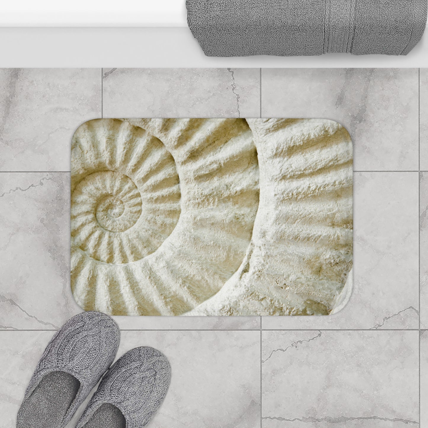 SCHNECKENMUSCHEL SPIRALE • Badvorleger / Fussmatte / Badteppich EXTRA Weich • 43 x 61 cm & 53 x 86 cm