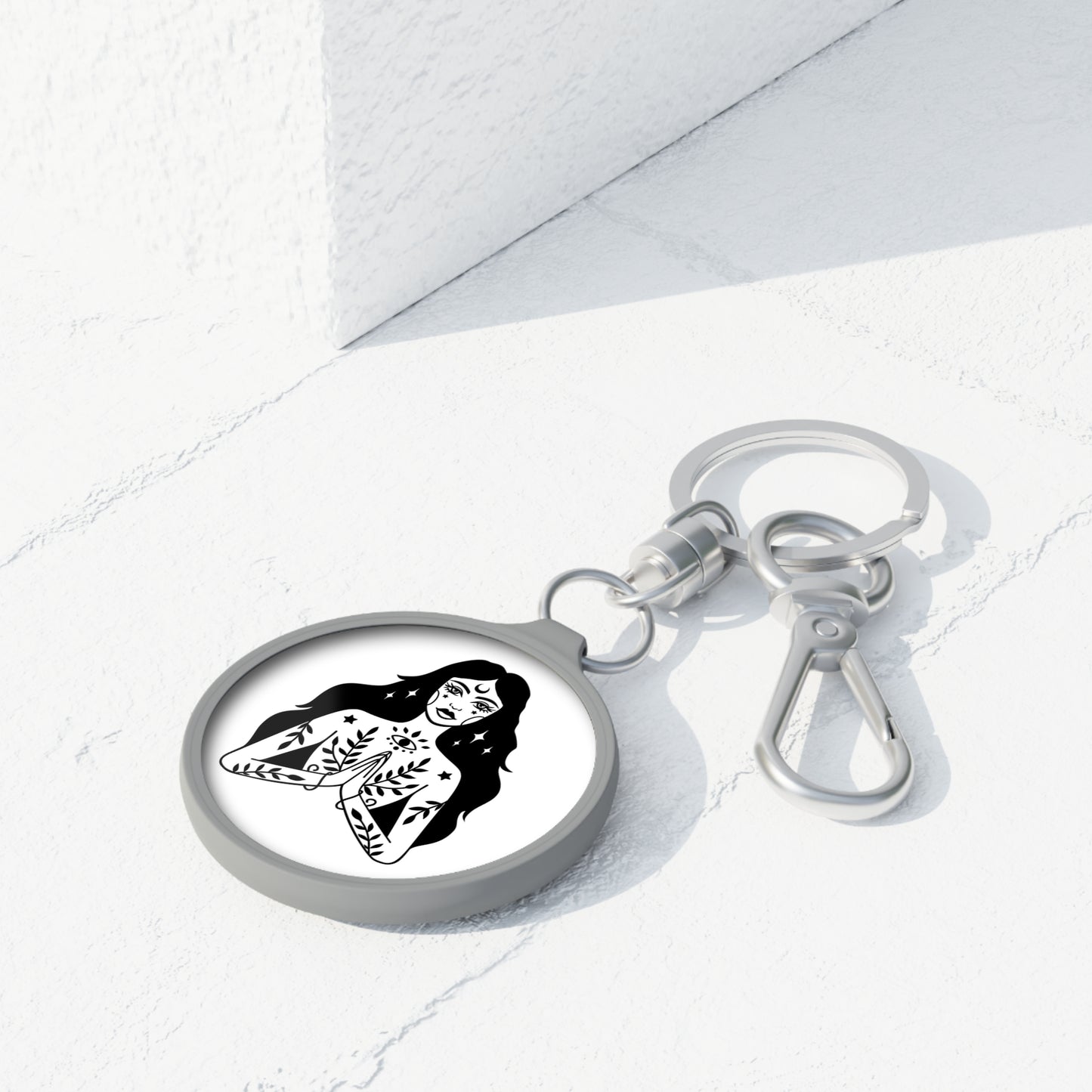SCHÖNE FRAU - SPIRITUELLE SYMBOLE • Edler Luxus Schlüsselanhänger mit Karabiner für Frauen & Männer