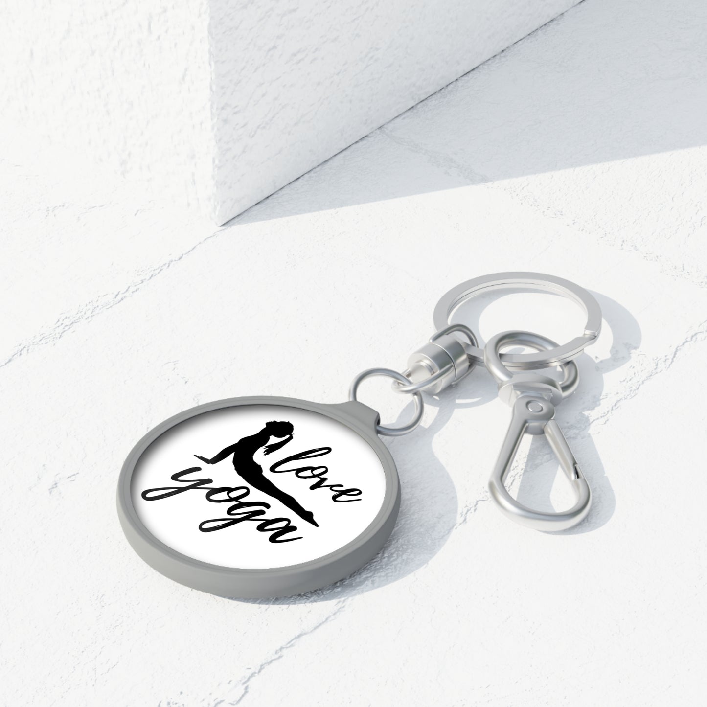 LOVE YOGA - Yoga Liebhaber • Edler Luxus Schlüsselanhänger mit Karabiner für Frauen & Männer
