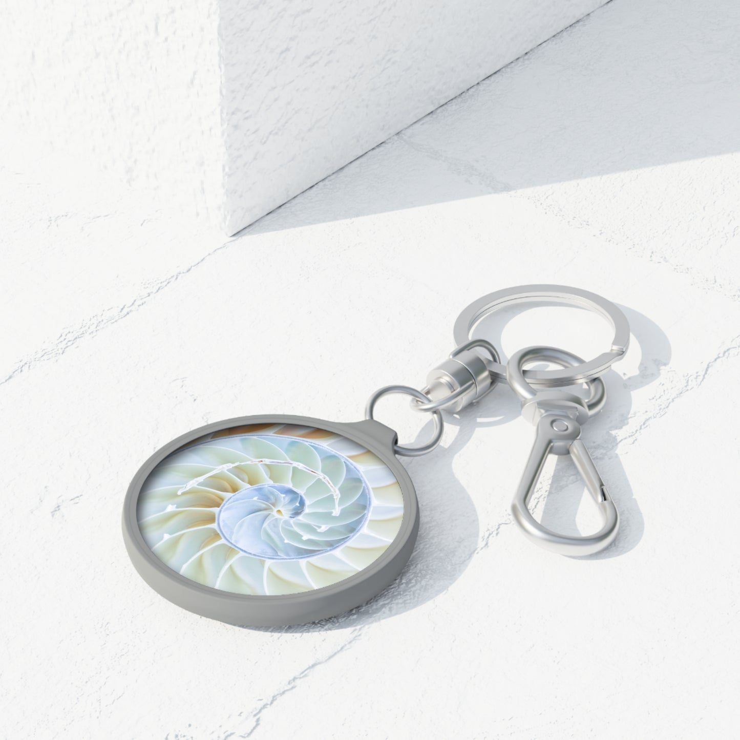 SPIRALE SCHNECKENMUSCHEL • Edler Luxus Schlüsselanhänger mit Karabiner für Frauen & Männer