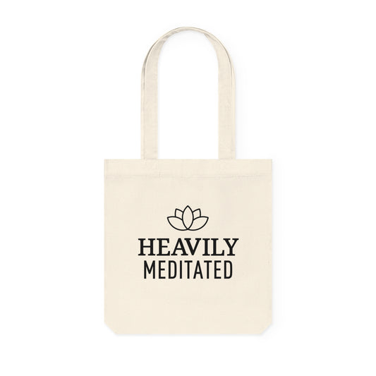 HEAVILY MEDITATED • Yoga Spruch Accessoire Meditation • Nachhaltige Baumwolltasche 🌿 - YOGA SANTA