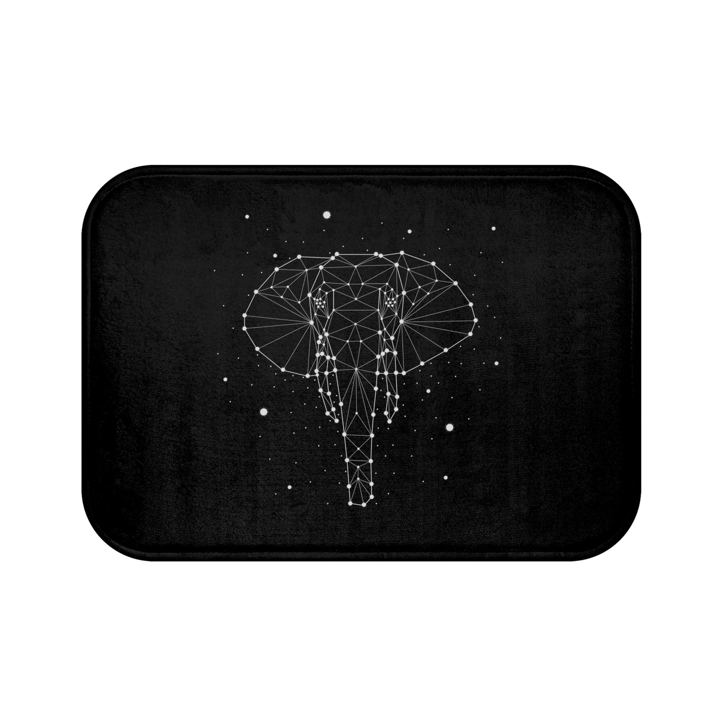 ELEFANT IM STERNENHIMMEL • Badvorleger Weiss / Fussmatte / Badteppich EXTRA Weich • 43 x 61 cm & 53 x 86 cm