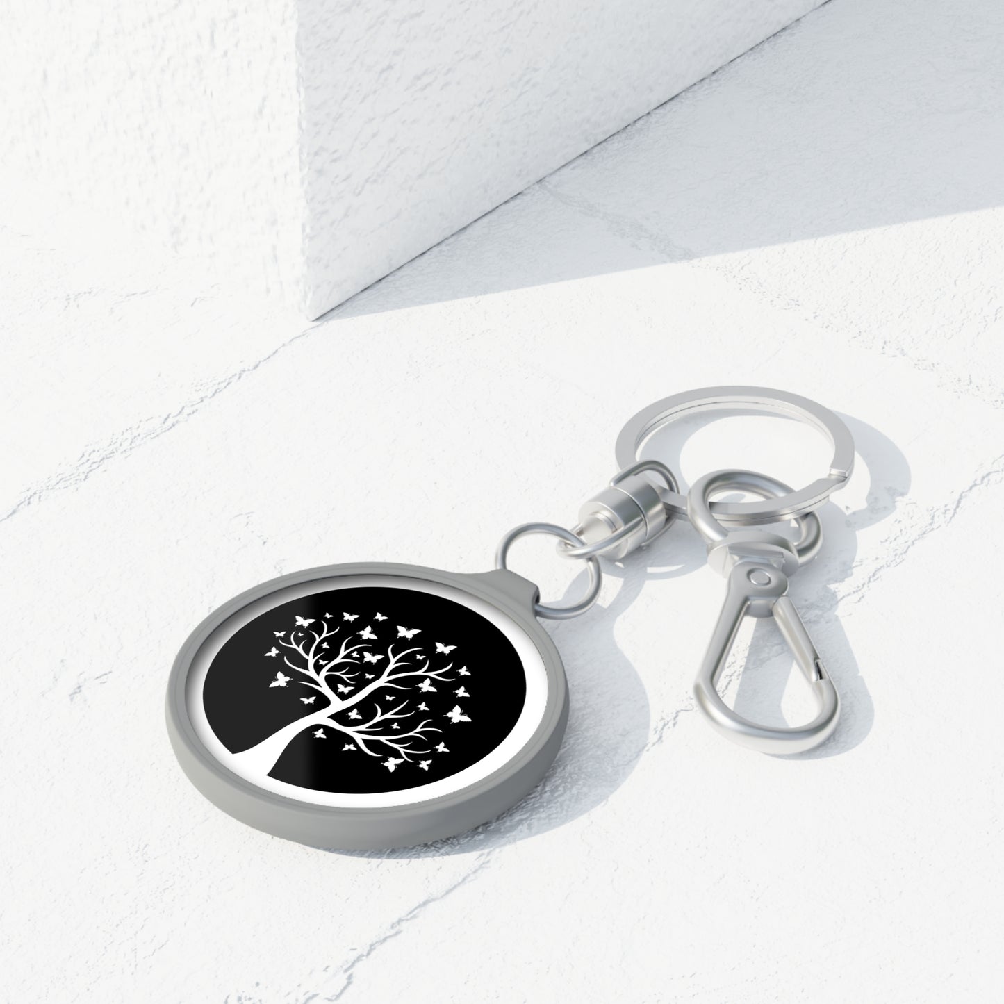 BAUM SCHMETTERLINGE • Edler Luxus Schlüsselanhänger mit Karabiner für Frauen & Männer