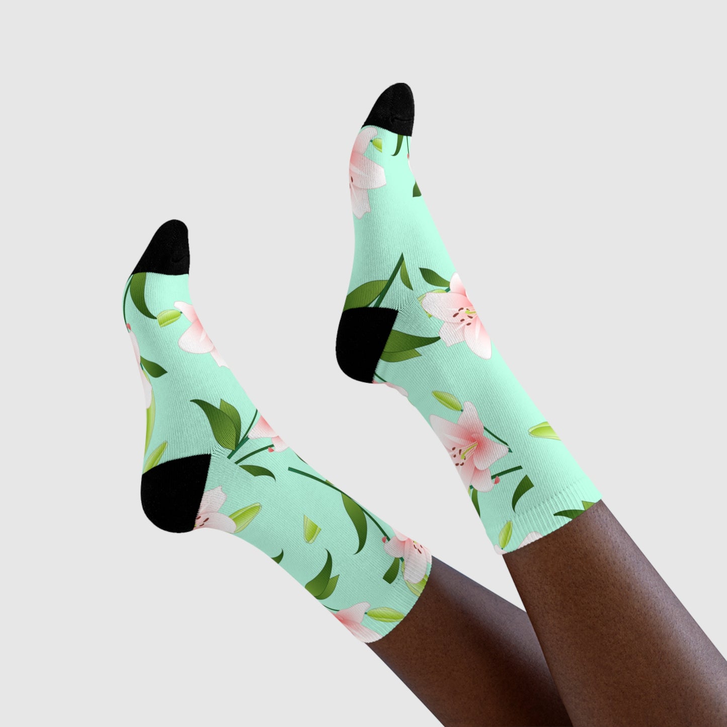 BLUMENMUSTER FLORAL • HAPPY SOCKS Crew Socken Türkis mit Motiv