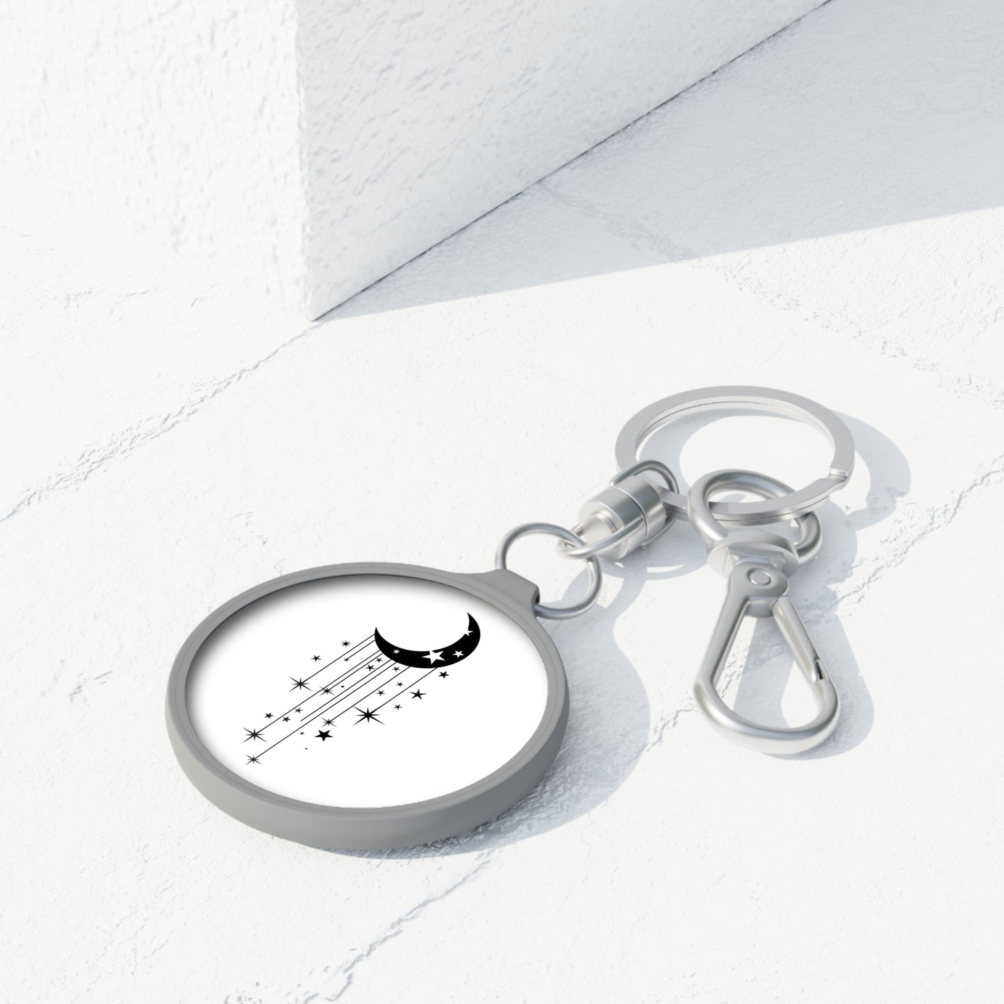 MOND STERNE ORNAMENT • Edler Luxus Schlüsselanhänger mit Karabiner für Frauen & Männer