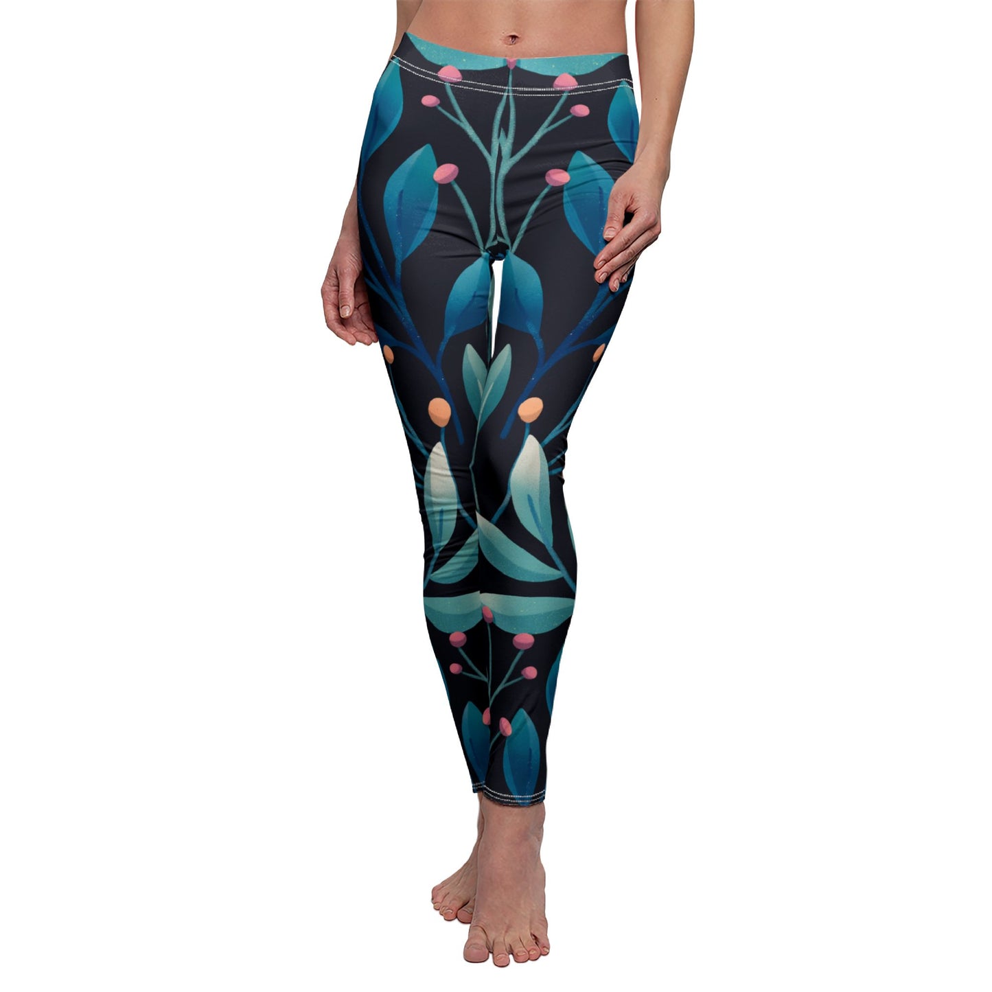 BLUMENMUSTER PFLANZENBLÄTTER DSCHUNGEL Damen Leggings • Beste Leggings für Sport & Alltag