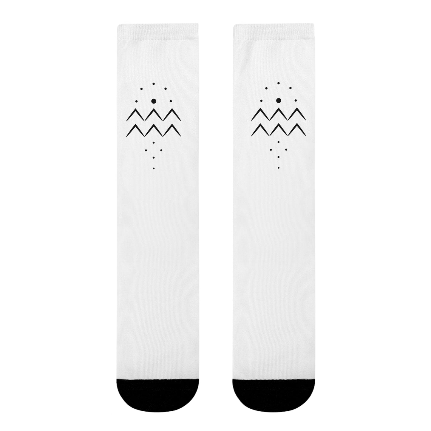 Wassermann Symbol Aquarius Sternzeichen Sternenbild Tierkreiszeichen • Spirituelle Crew Socken Weiß mit Motiv • Geburtstagsgeschenkidee