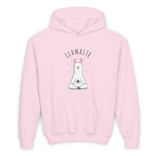 LLAMASTE LAMA LUSTIGE COMIC ZEICHNUNG TIERYOGA • Kinder Hoodie für Mädchen & Jungen (7–16 Jahre) | Kuschelweiche Baumwolle 🌿