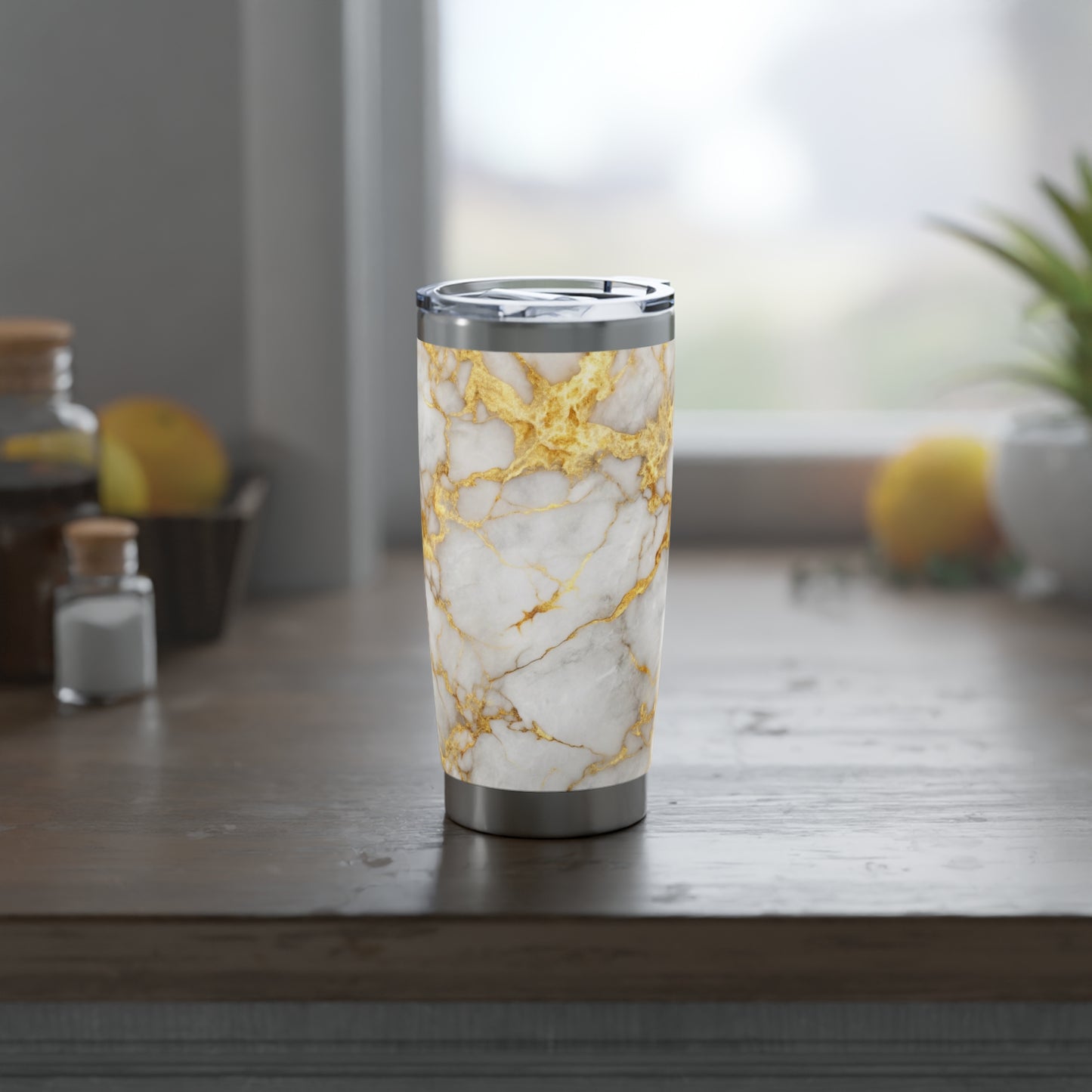 MARMOR STEINMUSTER GOLDADERN EDEL • Thermo-Reisebecher XL • 590 ml • Tumbler Vagabond