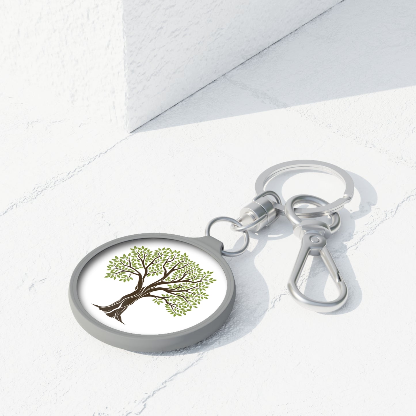 BAUM OLIVENBAUM • Edler Luxus Schlüsselanhänger mit Karabiner für Frauen & Männer