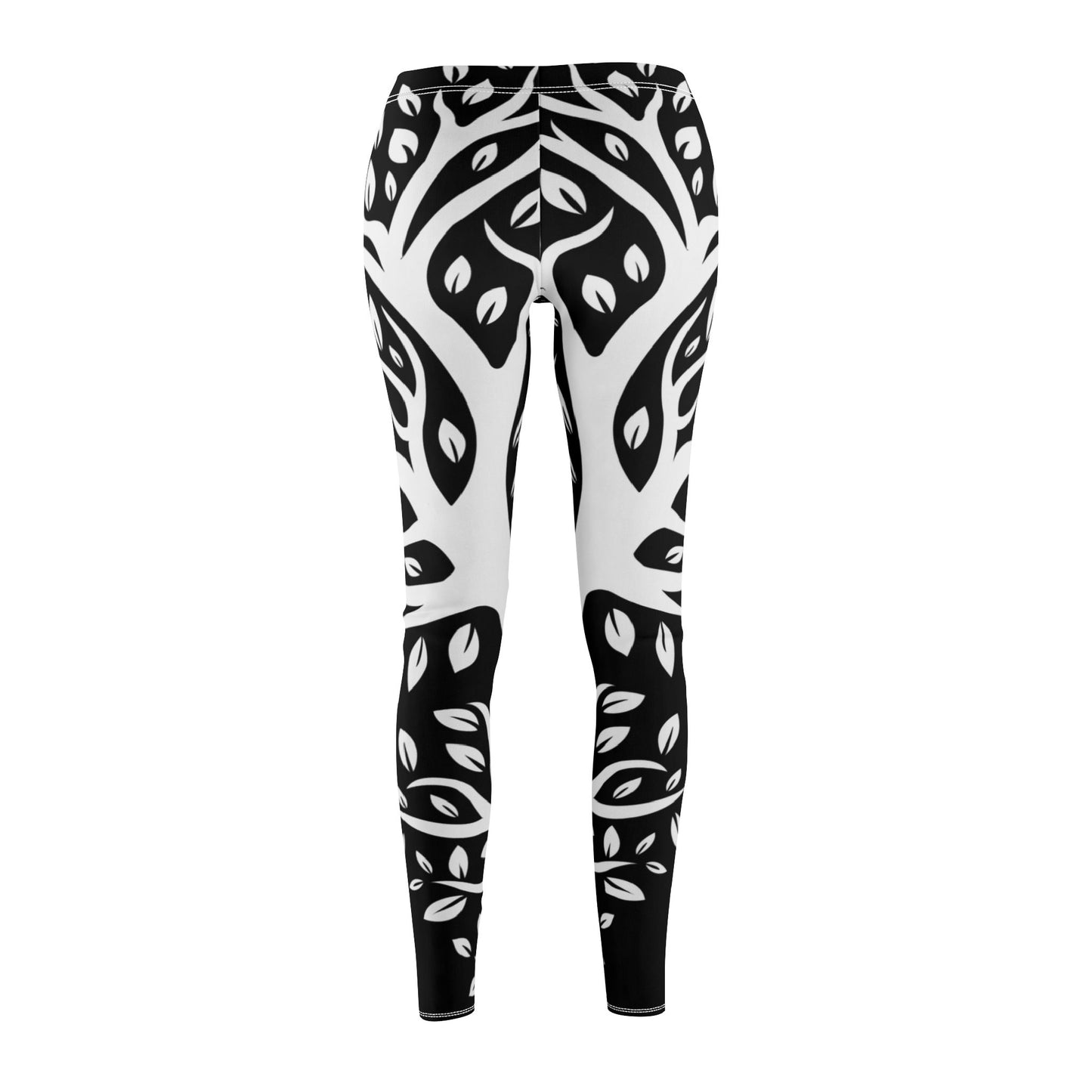 FLORALE PFLANZEN BLUMEN SCHLINGPFLANZEN OPTIK • Olivenbaum Damen Leggins Schwarz • Beste Leggings für Sport & Freizeit