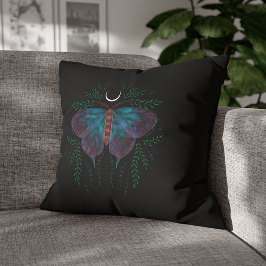 FALTER MOND MOTTE SCHMETTERLING • Deko Kissenbezug mit Reißverschluss Quadratisch Weiß