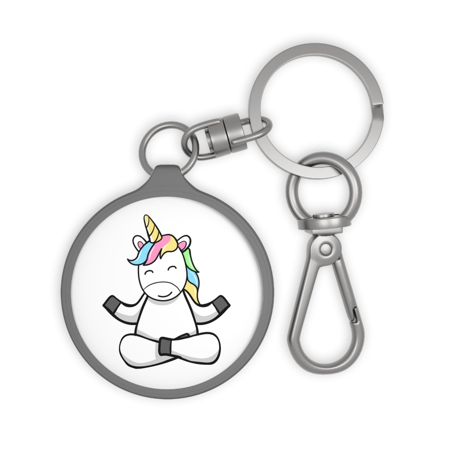 EINHORN YOGA MEDITATION • Edler Luxus Schlüsselanhänger mit Karabiner für Frauen & Männer