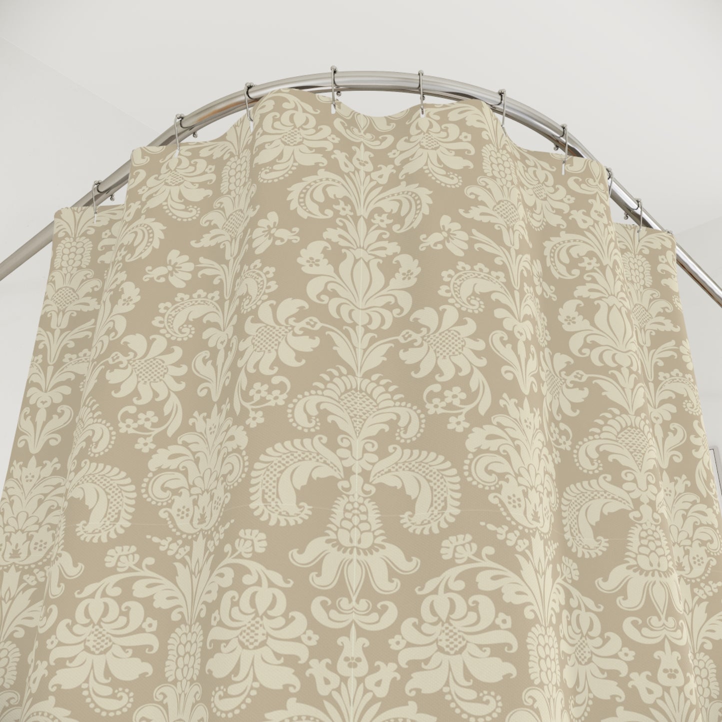 FLORALES BAROCK MUSTER - ZEITLOS LUXURIÖSES DESIGN • Duschvorhang 180x200 cm Beige