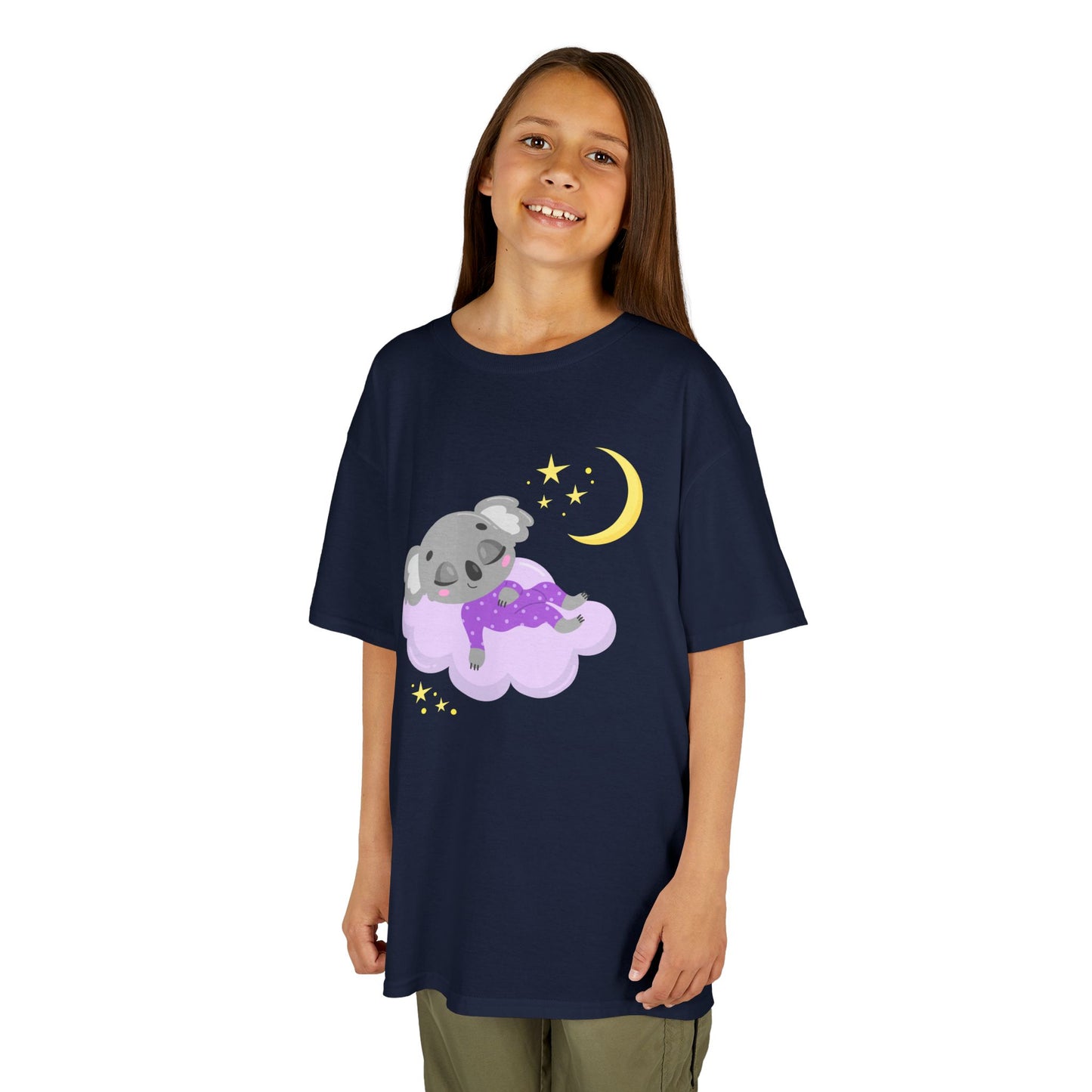 KOALA BÄR MOND STERNE WOLKE NIEDLICH SÜßER COMIC • Oversize Kinder T-Shirt • Mädchen Jungen • BIO Baumwolle 🌿