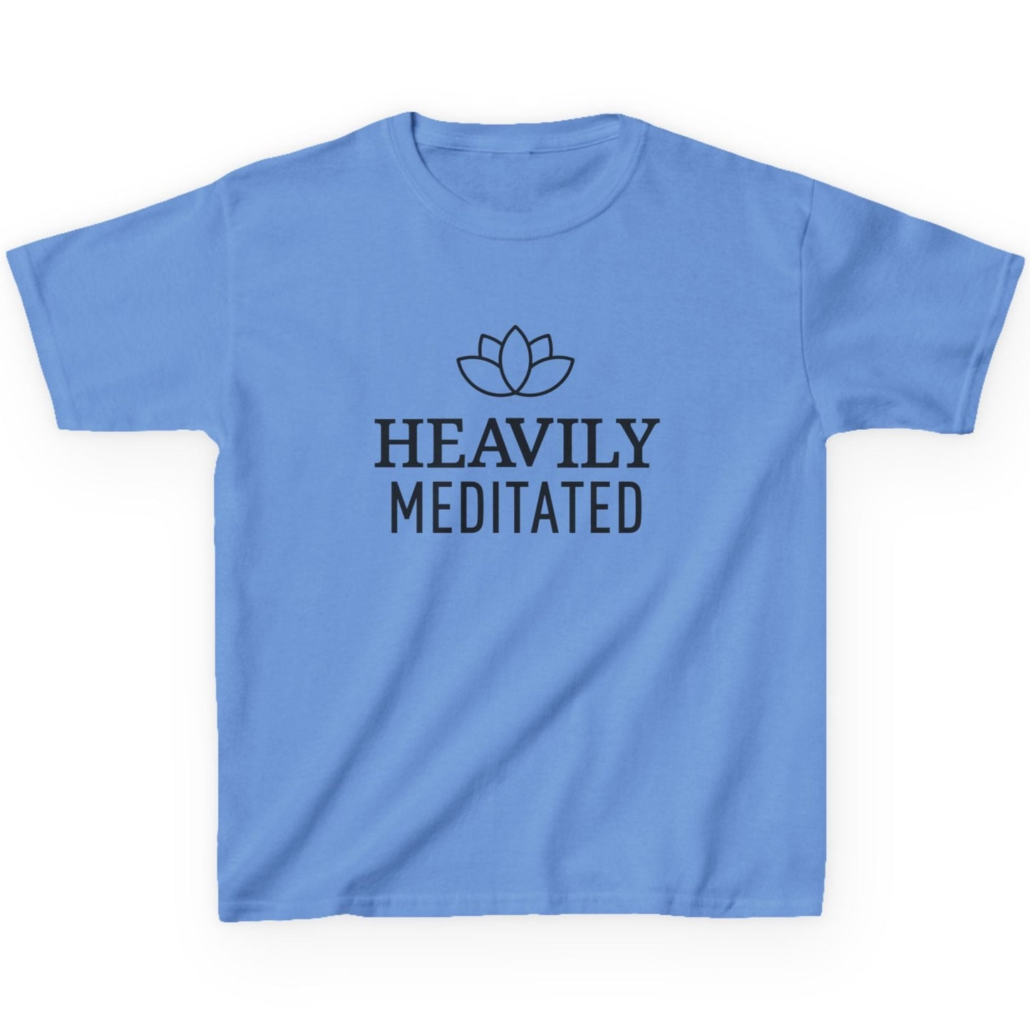 HEAVILY MEDITATED • YOGA SPRUCH SHIRT MIT LOTUSBLUME LOTUSBLÜTE • Kinder Oversize T-Shirt für Mädchen & Jungen (7–16 Jahre) • BIO Baumwolle 🌿 - YOGA SANTA