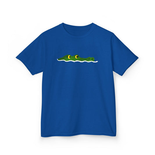 KROKODIL IM WASSER - Tiermotiv Comic LUSTIG• Kinder Oversize T-Shirt für Mädchen & Jungen (7–16 Jahre) • BIO Baumwolle 🌿