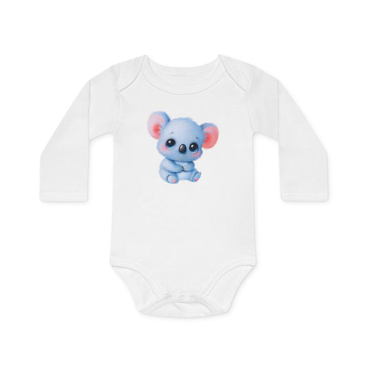 KOALA BÄR NIEDLICH SÜßE COMIC ZEICHNUNG • Baby Body Langarm • Mädchen & Jungen • BIO Baumwolle 🌿