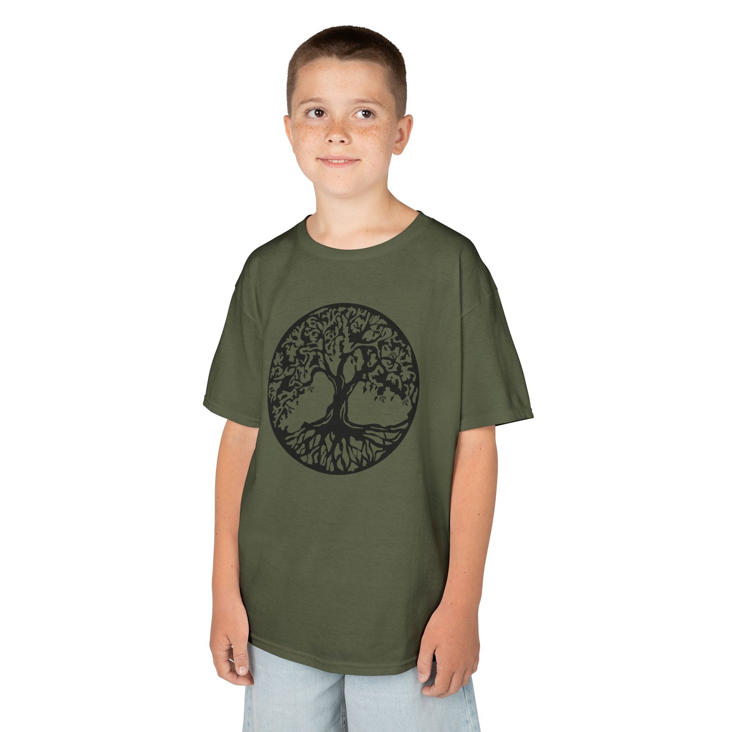 BAUM DES LEBENS - Schwarz • Kinder Oversize T-Shirt für Mädchen & Jungen (7–16 Jahre) • BIO Baumwolle 🌿