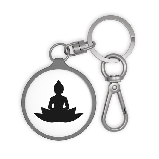 BUDDHA FIGUR IN LOTUSBLÜTE • Edler Luxus Schlüsselanhänger mit Karabiner für Frauen & Männer
