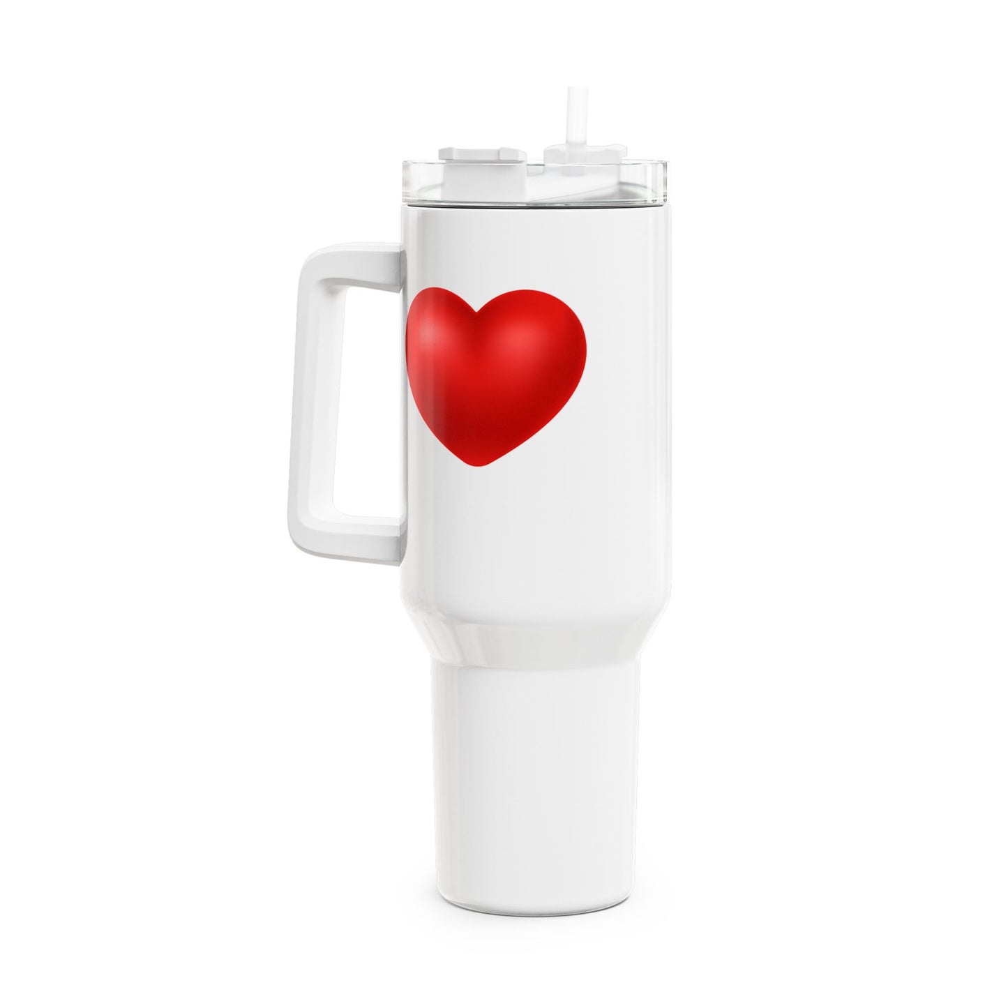 ROTES LIEBESHERZ LIEBESBEWEIS Geschenkidee • Tumbler mit Henkel & Strohhalm • XXL Reisebecher 1,2L