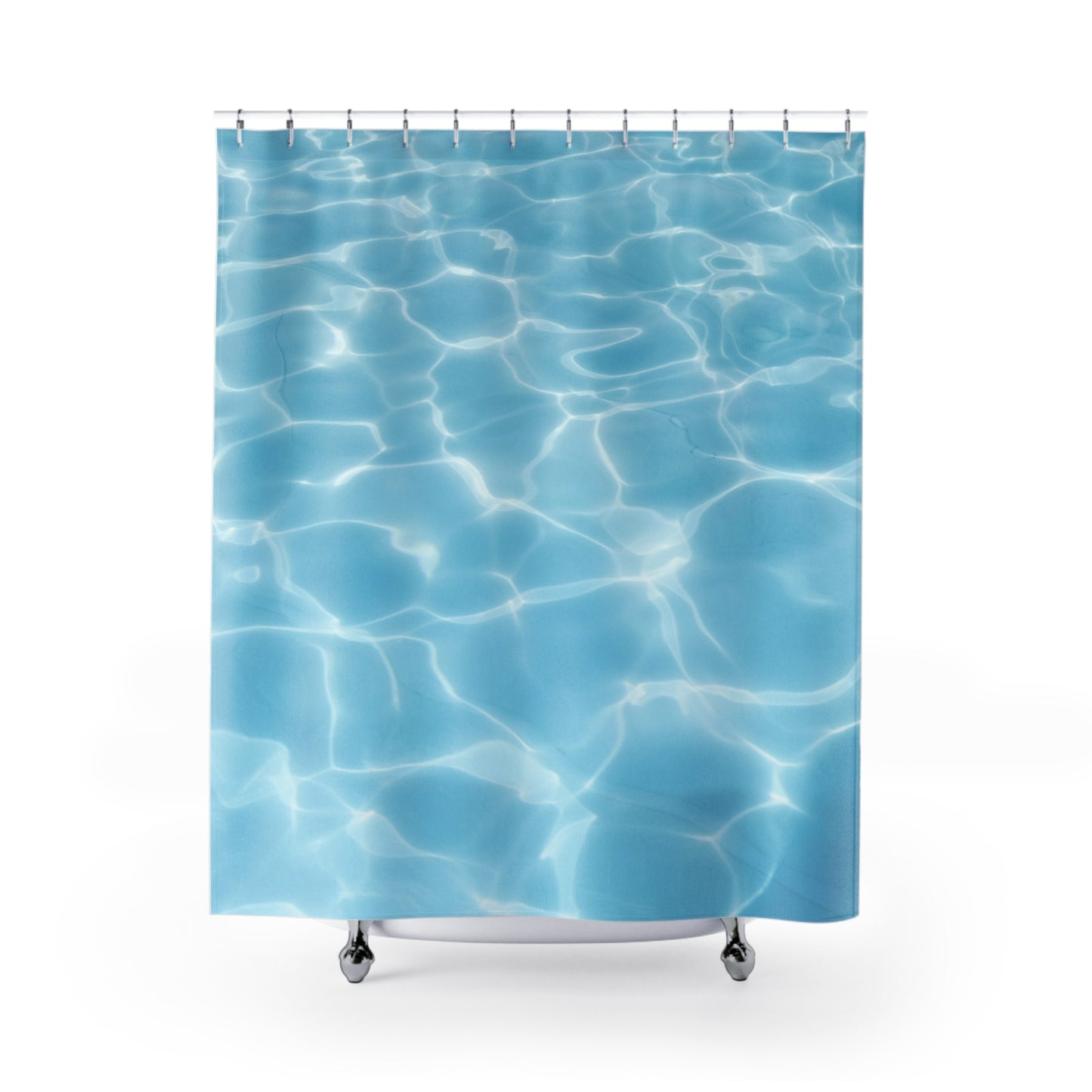 MEER WASSER POOL • Hochwertiger, Schöner Duschvorhang 180x200 cm Weiss
