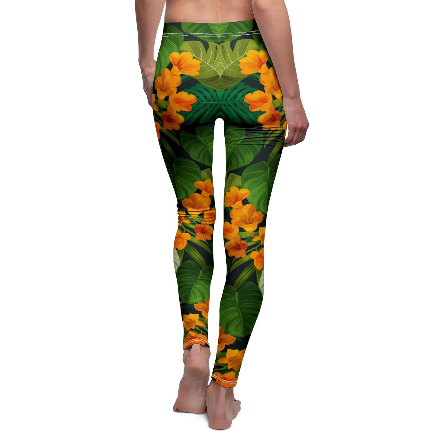 BLUMENPRINT HAWAII BLUMENMUSTER DSCHUNGEL EXOTISCHE PFLANZEN • Bunte Damen Leggins Dschungelmuster • Beste Leggings für Sport & Freizeit