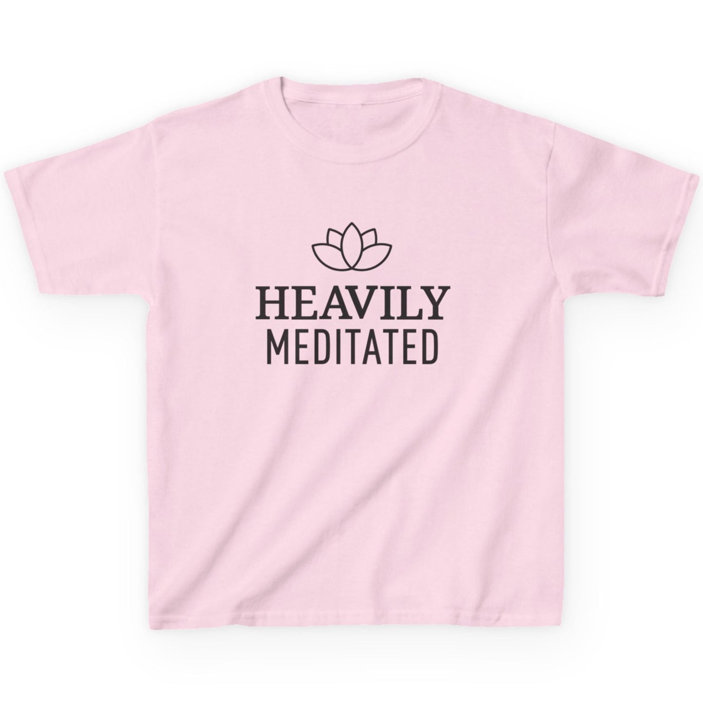 HEAVILY MEDITATED • YOGA SPRUCH SHIRT MIT LOTUSBLUME LOTUSBLÜTE • Kinder Oversize T-Shirt für Mädchen & Jungen (7–16 Jahre) • BIO Baumwolle 🌿 - YOGA SANTA