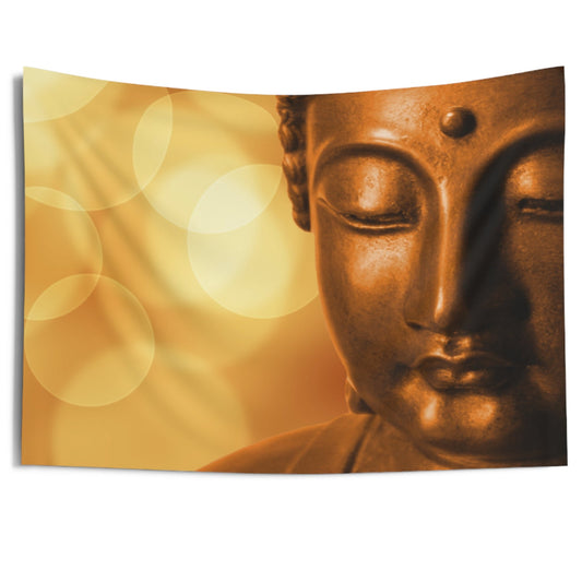 BUDDHA GOLDGELBES LICHT • Wandtuch • Wandttepich • Wanddekor in v. Größen bis XXL