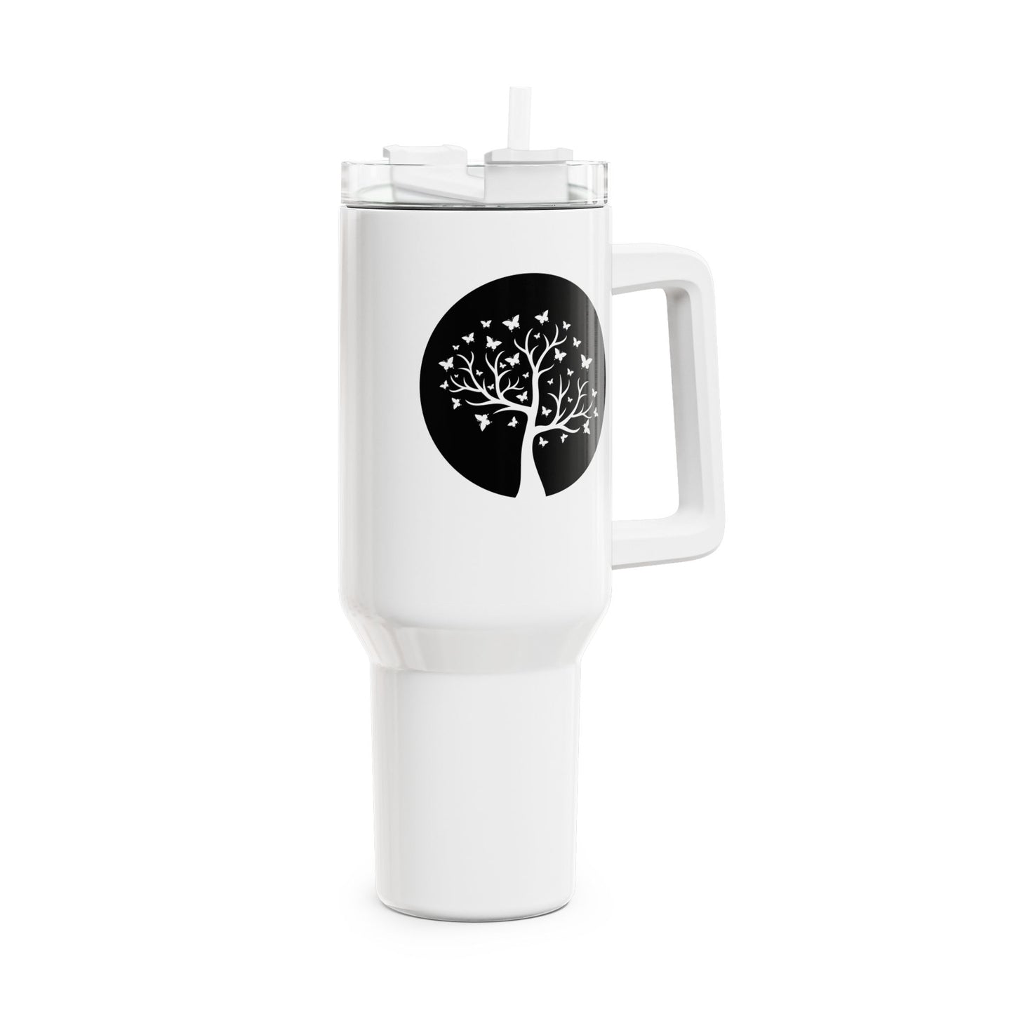 SCHMETTERLINGE IM BAUM • Tumbler mit Henkel & Strohhalm • XXL Reisebecher 1,2L