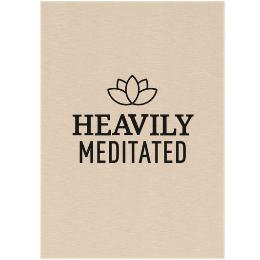 HEAVILY MEDITATED - YOGA SPRUCH • Chenille Teppich BEIGE • In v. Größen – Innen- & Außenbereich - YOGA SANTA