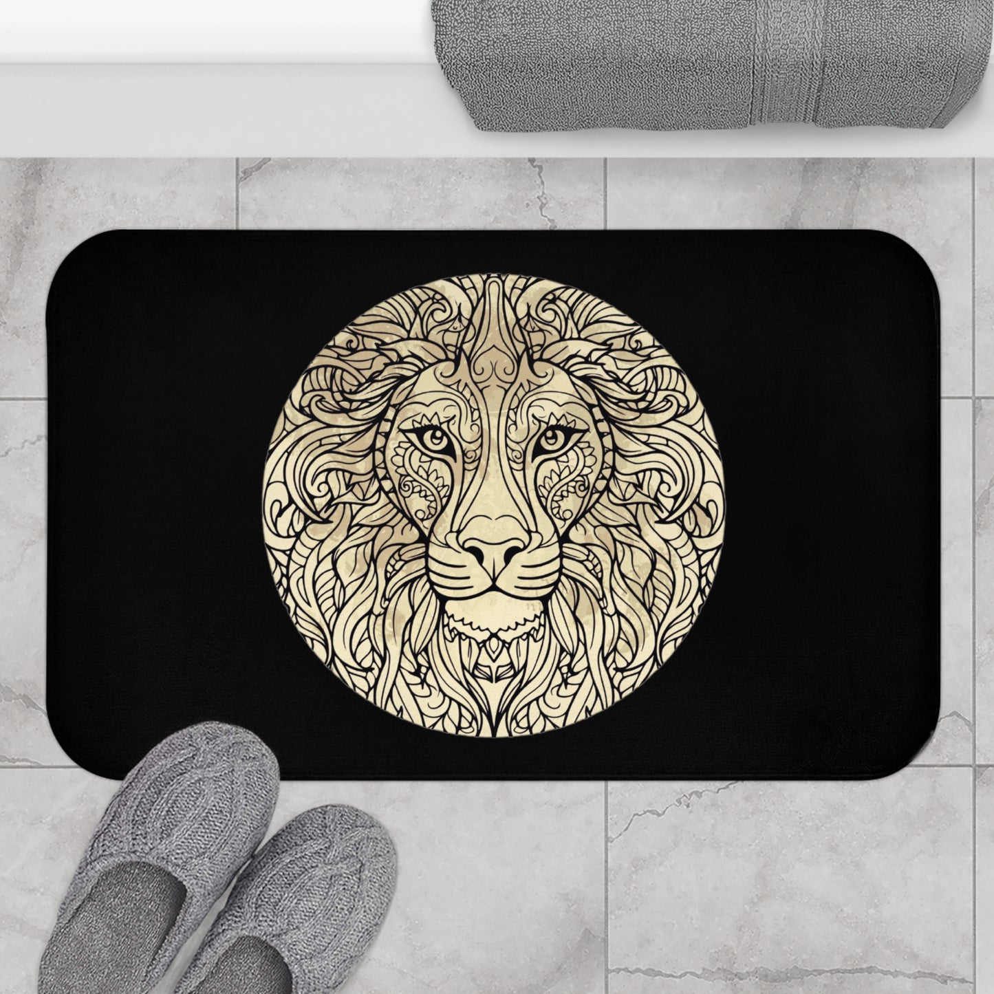 LÖWE LEO STERNZEICHEN GESCHENK • Badvorleger / Fussmatte / Badteppich EXTRA Weich • 53 x 86 cm