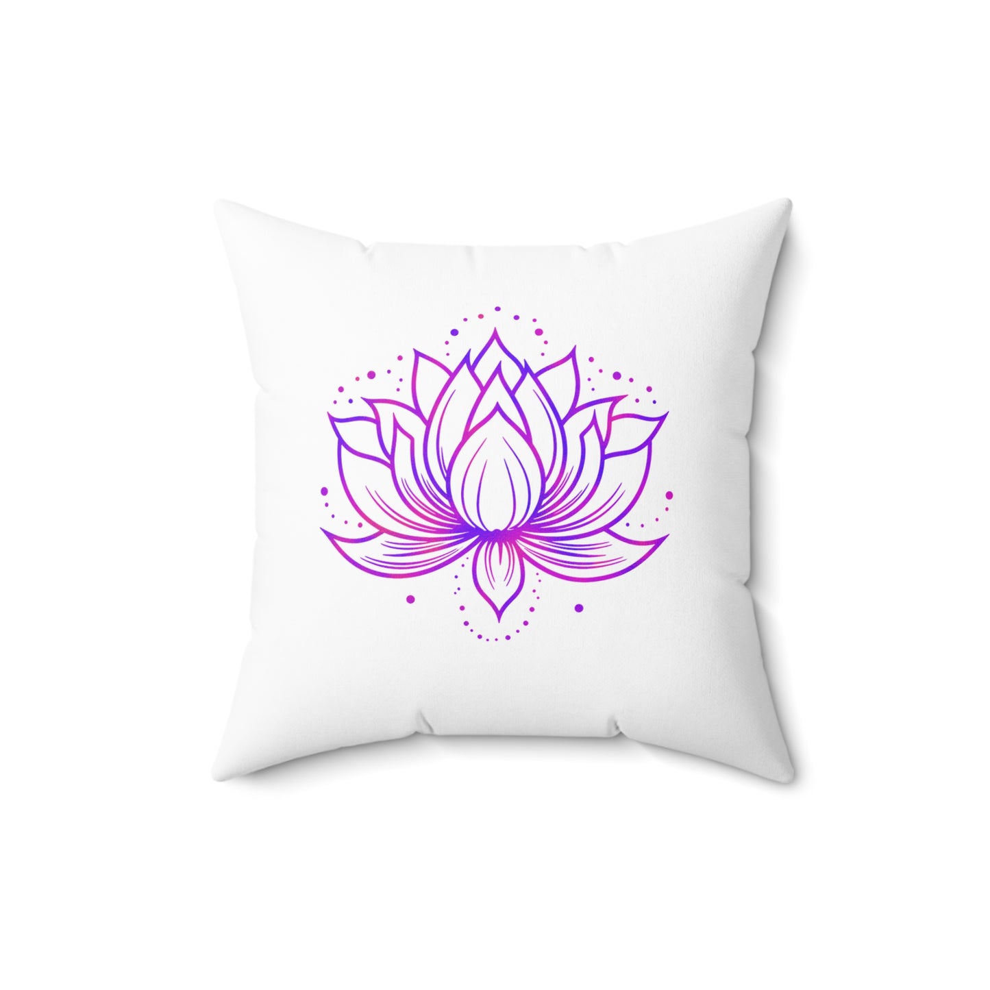 LOTUSBLÜTE PINK VIOLET LILA • Deko Kissen mit Reißverschluss Quadratisch Weiss - YOGA SANTA