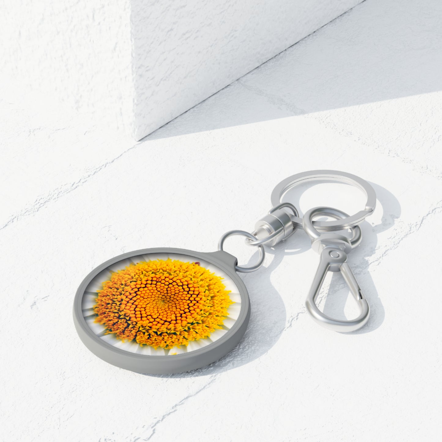 GÄNSEBLÜMCHEN NAHAUFNAHME • Edler Luxus Schlüsselanhänger mit Karabiner für Frauen & Männer