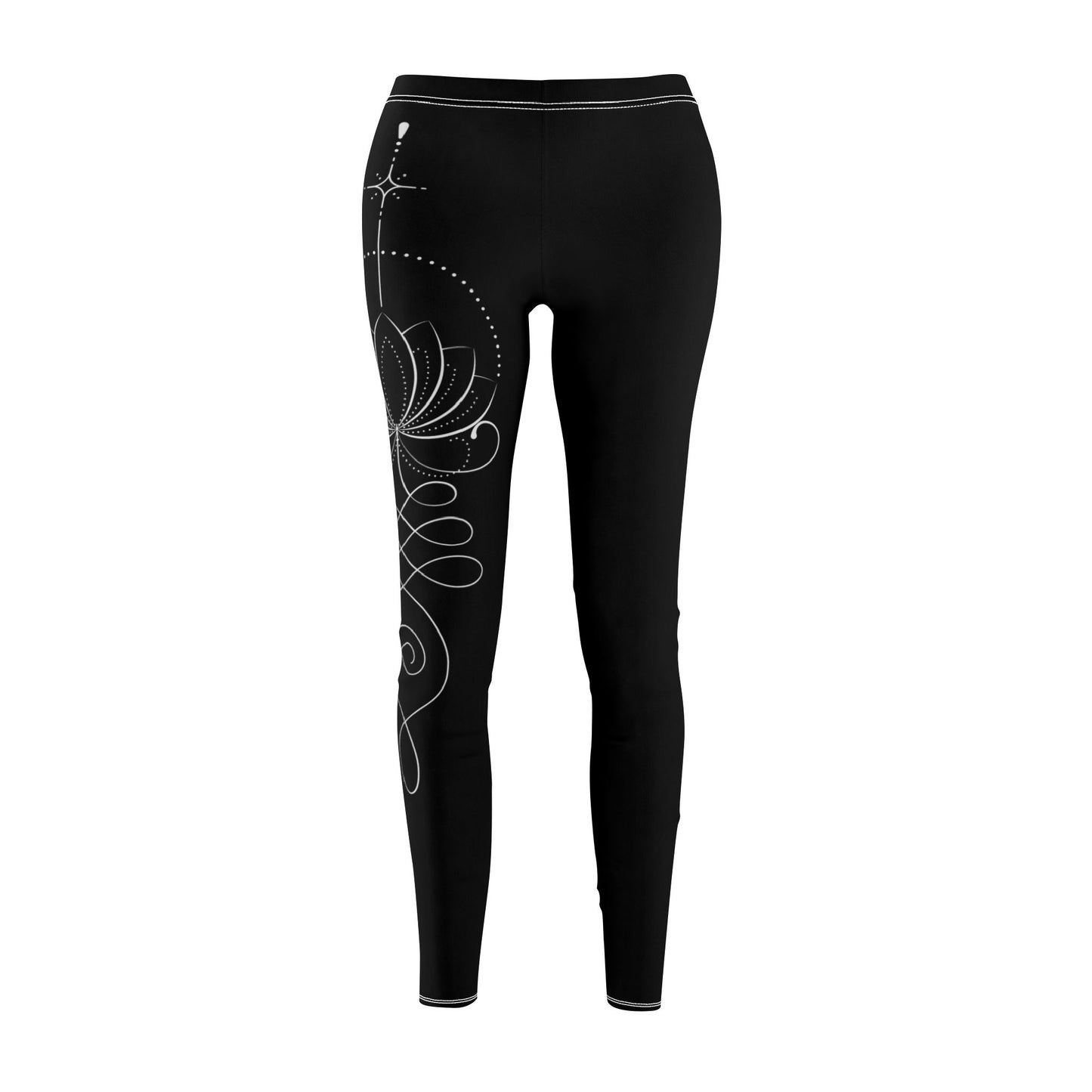 LOTUSBLUME LOSTUSBLÜTE UNENDLICHKEITS-SCHLEIFE Endloser Knoten (Shrivatsa) • Spirituelle Damen Leggins Schwarz • Beste Leggings für Sport & Freizeit