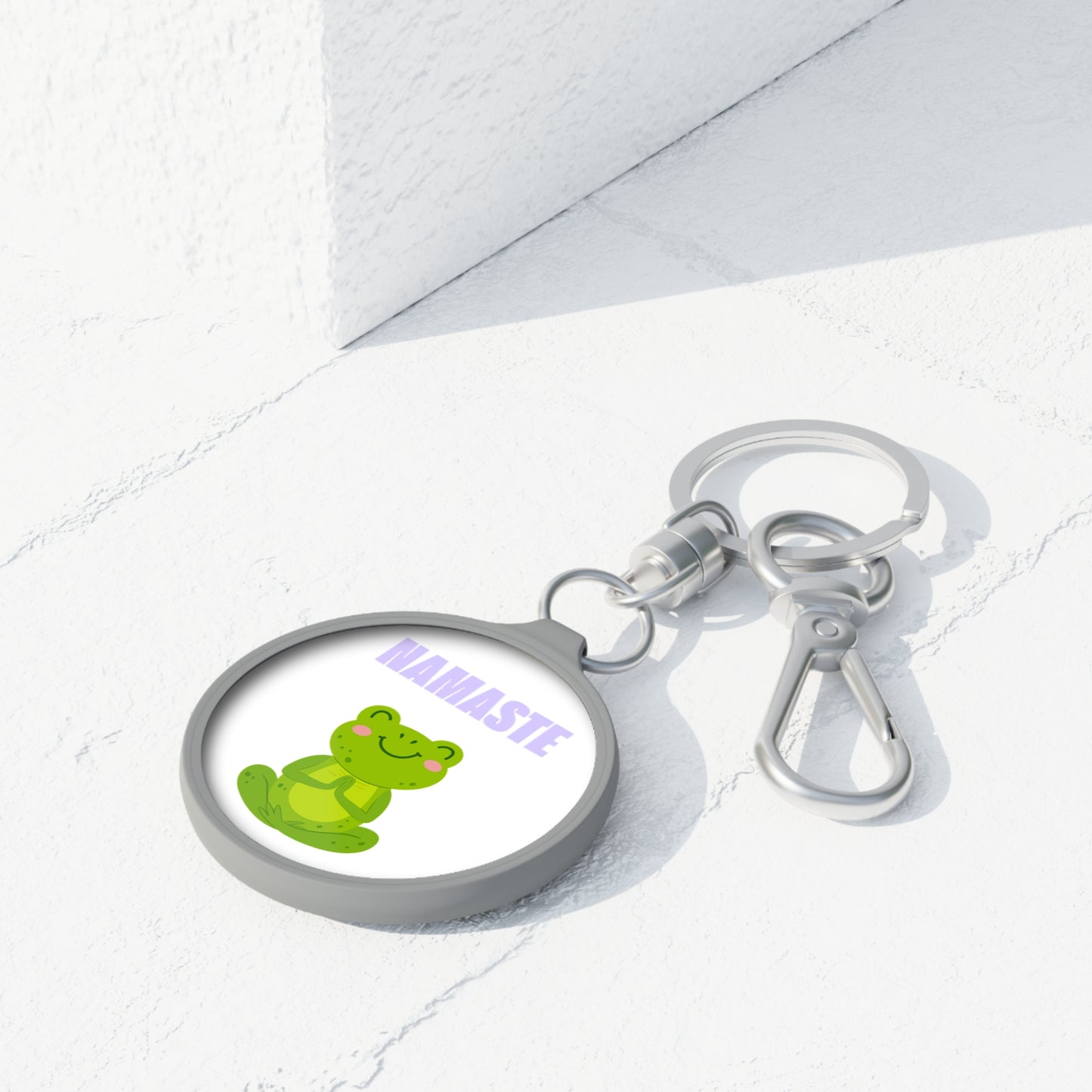 NAMASTE FROSCH NIEDLICH SÜß TIERYOGA • Edler Luxus Schlüsselanhänger mit Karabiner für Frauen & Männer