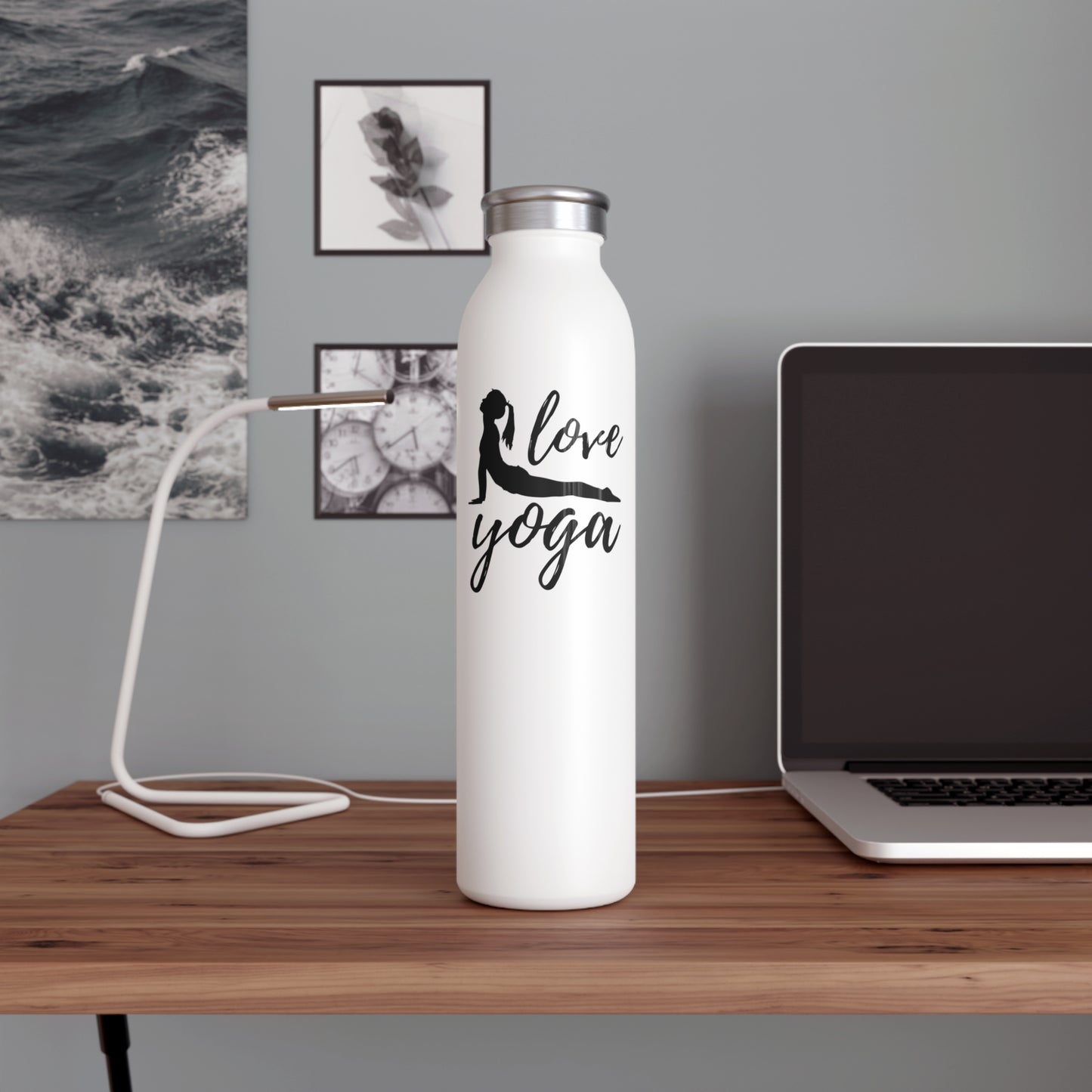YOGA LOVER YOGA POSE ASANA • Edelstahl Thermosflasche SLIM • 600 ml